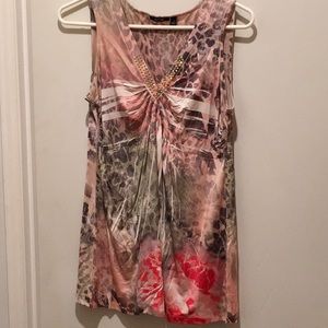 SLEEVELESS TOP EUC NICEPINK,ROSE,WHITE,GREEN SZ/M